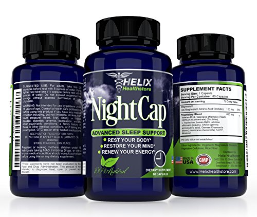 Natural Sleep Aid for Adults with Valerian Root Extract Melatonin GABA & Lemon Balm - Best Herbal Sleeping Pills Extra Strength - Deep Sleep Formula - Non Habit Forming Supplement - 60 Vegan Capsules - Thumbnail 3