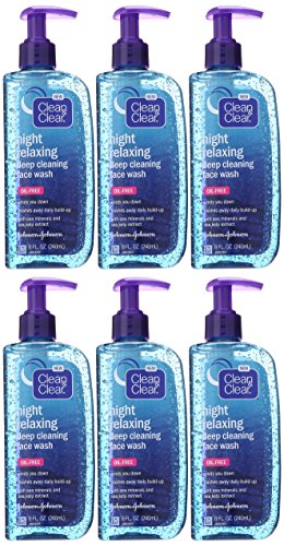Clean & Clear Night Relaxing Deep Cleaning Face Wash, Oil-Free, 8 Fl. Oz(pack of 6)