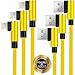 Boost Chargers 3-Pack 6FT Charging Cable Nylon Braided 90 Degree Fast Charging USB Power Charge & Sync Cord Compatible with iPhone XR XS MAX X iPhone 8 8Plus 7 Plus 6S 6S Plus 6 5 SE- Banana Yellow