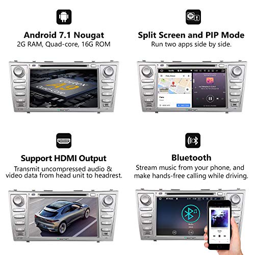 Eonon Car Stereo Audio Radio 8" Toyota Aurion Camry Android 7.1 Nougat in Dash Touch Screen Car GPS Navigation, Quad Core 16GB ROM with WiFi Bluetooth Head Unit-GA8164 - Thumbnail 3