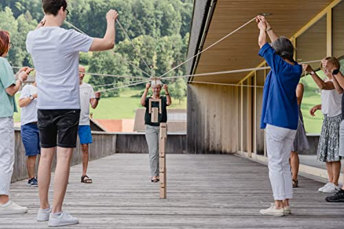 waelderspielzeug La Tour Froebel – Team Game for Adults and Children from 8 Years – The Original Local Beech Wood – Multicoloured or Nature