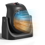 2 in 1 Heater Fan Combo, Portable Space Heater Cooling Desk Fan, Air Circulator Fan 45° Tilt, 2 Wind Speeds, 1500W Overheat Protection Personal Small for Home Office Black