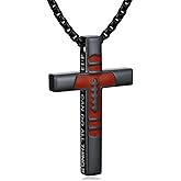 Shusukue Baseball/Basketball/Football Bible Verse Cross Necklace for Men 925 Sterling Silver Black Cross Pendant Christian Gifts Sports Stuff Accessories