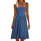 CHYRII Women Fashion Summer 2025 Spaghetti Straps Sleeveless Casual A-Line Midi Dresses Sundress