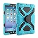 Pepkoo Ipad 2/3/4 Case Plastic Kid Proof Extreme Duty Dual Protective Back Cover with Kickstand and Sticker for Ipad 4/3/2 - Rainproof Sandproof Dust-proof Shockproof (Black/black)