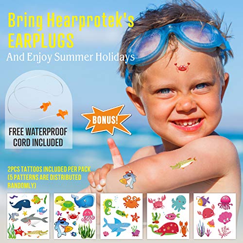Hearprotek 2 Pairs Swimming Ear Plugs for Kids, Soft Silicone Reusable
