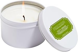 FIELD FLEUR Field + Fleur by Hillhouse Naturals Candle in White Tin 100% Soy Wax Blend - 6 oz (Cut Grass)