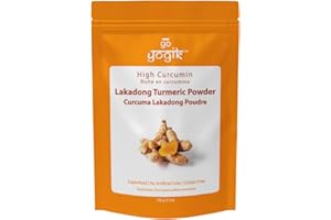 Go-Yogik Lakadong Turmeric Powder-5.3oz/150g, High Curcumin(~10%)- Lab Tested for Heavy Metals & Purity | No GMO, Gluten Free