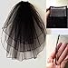 vimans 2020 Women's Fashion Short Bridal Wedding Veils with Comb Black
