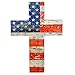 P. Graham Dunn American Flag Red White and Blue Distressed 7 x 5 Wood Wall Art Cross Plaque