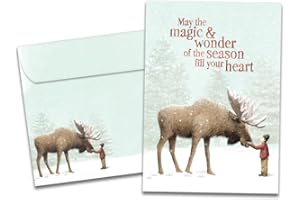 Tree-Free Greetings Happy Holidays Cards and Envelopes, Winter Card Set, 5 x 7 Inch Cards, Winter Box Set of 10, Magic and Wo