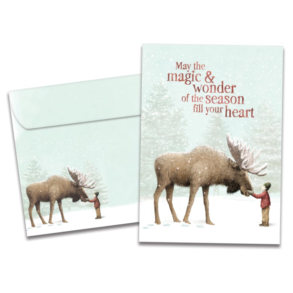 Tree-Free Greetings - Season's Greeting Cards - Artful Designs - 10 Cards + Matching Envelopes - Made in USA - 100% Recycled Paper - 5 x 7 - Magic and Wonder (HB93540) โ image 1