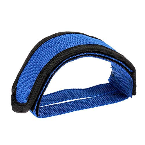 Ueasy Foot Pedal Straps, Bike Pedal Straps Pedal Toe Clips Straps Tape for Fixed Gear Mountain Bike Beginner (Blue - One Pair)