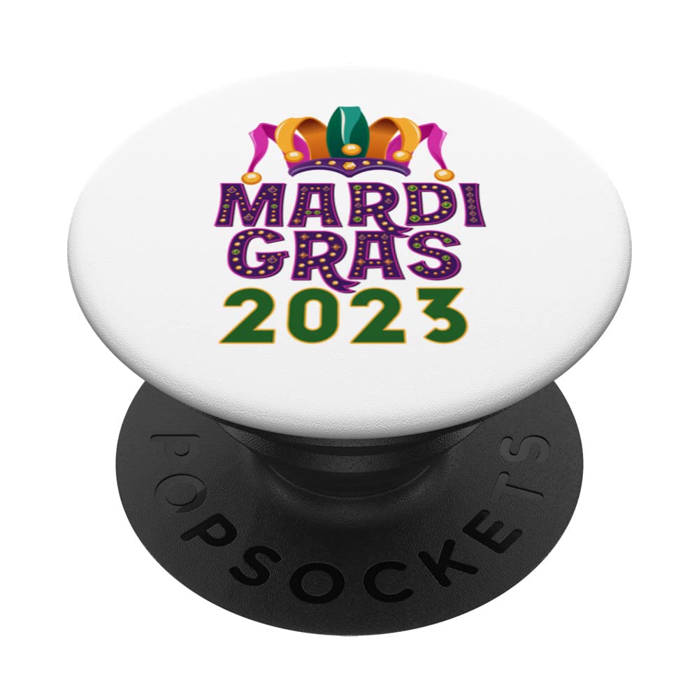 Mardi Gras Jester Hat 2023 Fat Tuesday Celebration PopSockets Swappable PopGrip
