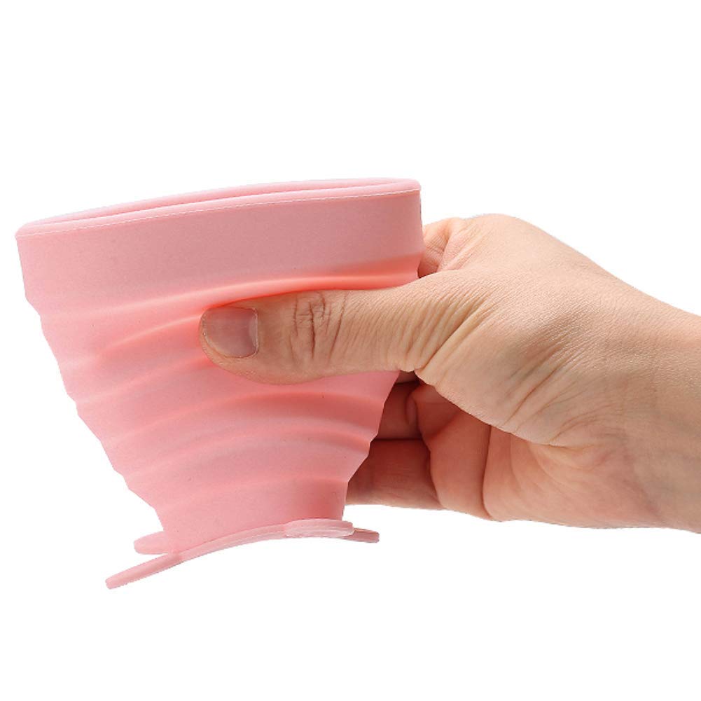 Flysea Collapsible Travel Cup, 2 Pack Silicone Folding Camping Cup with Lids, Expandable Portable Drinking Mug for Outdoor Hiking Picnic - BPA Free, 6.76oz