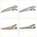 Fani 6 Pack Gold Silver Alligator Hair Clips Crystal Duck Bill Hair Barrettes Large Geometric Wedding Hair Pins Hair Accessories for Women (3.14inch/L X 0.86inch/W）