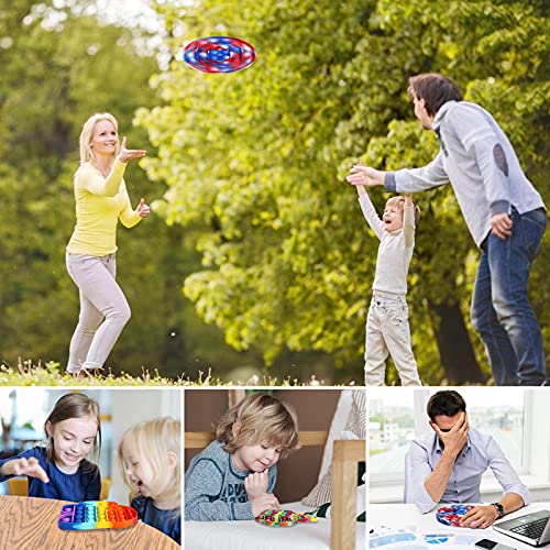 UNIZLIJM 4 Pcs Push pop Bubble Fidget Sensory Toy, Bubble Tie Dye Fidgets Toys for Anxiety, Silicone Squeeze Sensory Toys, Stress Relief and Anti-Anxiety Toy for Kids, Adults, Gifts (Multicolor, 4PC)