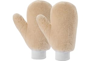 KUPOO Paint Mitt,Painter's Mitt with thumb,Deck Stain Applicator for Painting Cleaning Dusting Waxing Polishing Glove Yellow