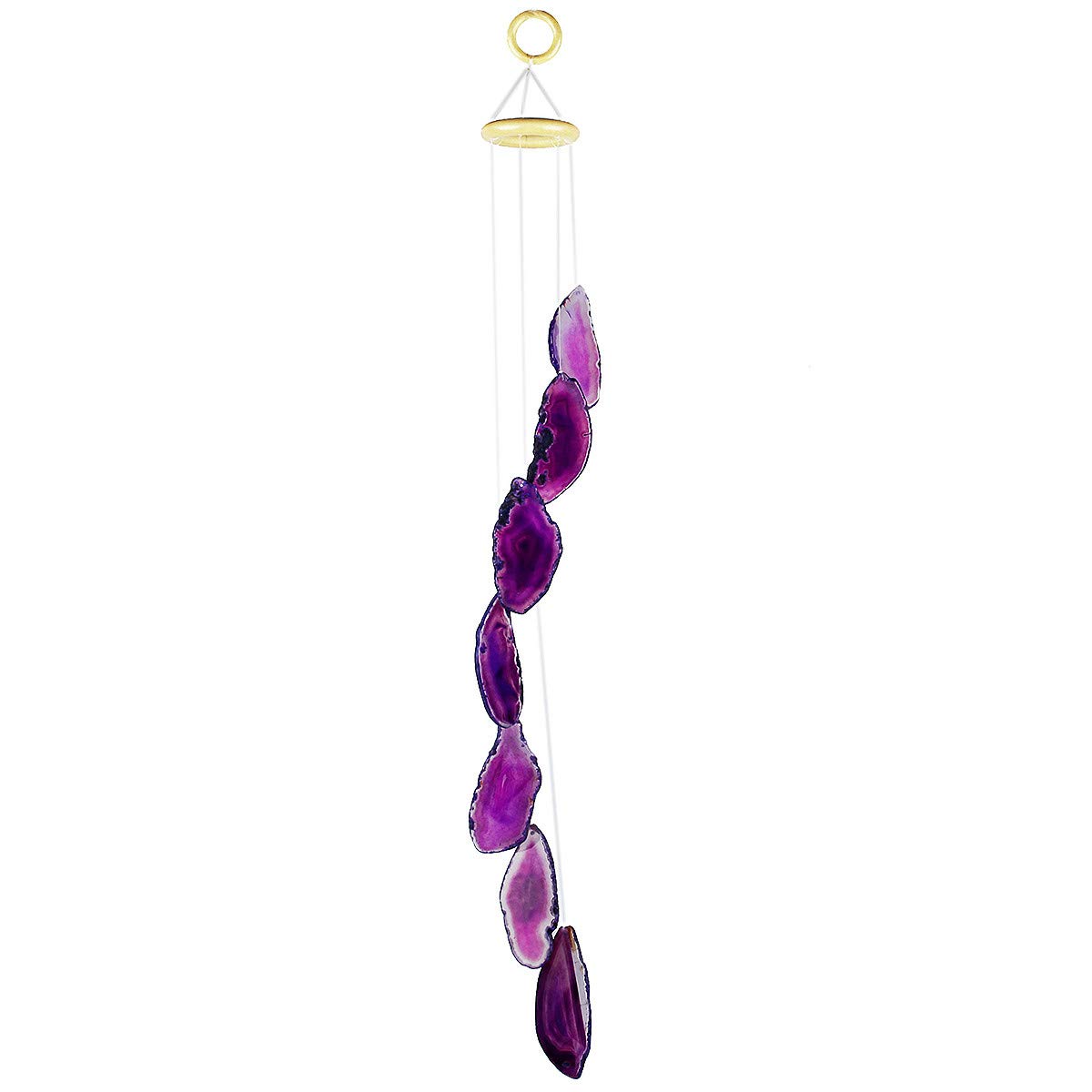 KYEYGWO Agate Sliced Geode Wind Chime Sun Catcher Crystal Stone for Indoor Outdoor Home Garden Decoration