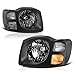 VIPMOTOZ Dark Gray OE-Style Headlight Headlamp Assembly For 2002-2004 Compatible with Nissan Xterra, Driver & Passenger Side