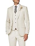 Wangyue Mens Suit 3 Piece Slim Fit Wedding Suits