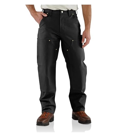 Carhartt Men's B01 Loose Straight Firm Duck Double-Front Dungaree, Black, W31 x L30