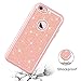iPhone 8 Case, iPhone 7 Case Rose Gold for Women Girls, Tobomoco Shockproof Drop Protection 3 in 1 Glitter Bling Sparkly Hybrid Slim Hard Cover Soft Silicone Bumper Protective Case for iPhone 7/8