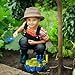 Kids Gardening Set - Outdoor Toys with STEM Learning Guide - Easter Basket Gifts Includes Tote Bag, Spade, Watering Can, Rake, Fork, Trowel.