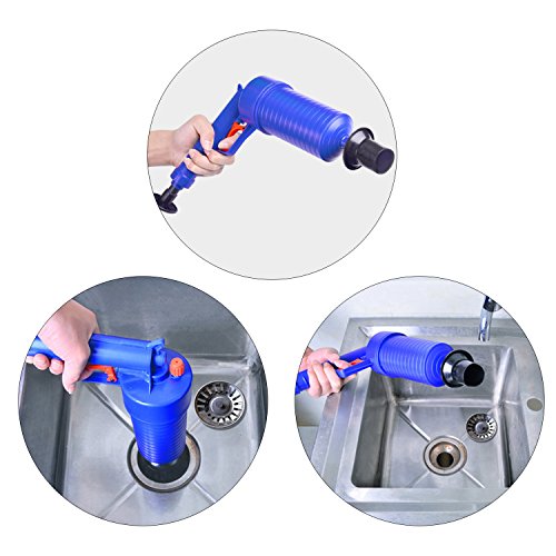 Toilet Plunger Avesfer Drain Blaster Cleaner Gun Air Power Drain Pump High Pressure Powerful Manual Sink Plunger Opener Dredge Tools Cleaner for Bath,Bathroom Shower kitchen Clogged Pipe Bathtub Basin