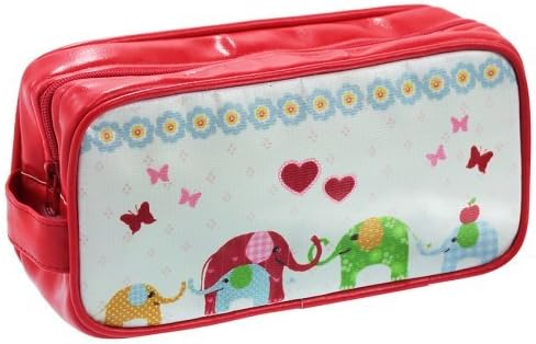 'Cosmetic Bag Small Elephant "Little Big Friends Faux Leather Saddle Cloth – Cotton Lining (22x12x6,5 cm by Wendekreis Berlin