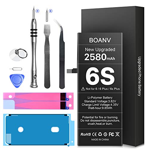 BOANV 2600mAh Battery for iPhone 6s [Upgraded], Ultra High Capacity  Replacement New Cycle Battery, with Prof - Main Image