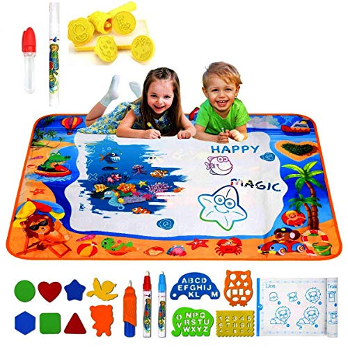 ITSMINE Best Kids Water Toys Doodle Mat for Toddlers is Fully Equipped with Drawing Accessories - Enjoy More Fun with Water Painting, Also Magic Water Drawing mat is Mess Free - Thumbnail 7