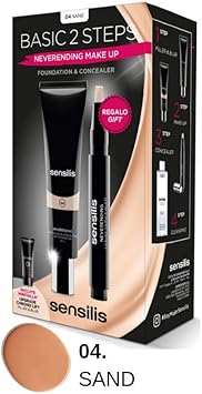 Sensilis Pack Neverending Make-Up - Tono 04 - Base de Maquillaje + Corrector Líquido + Minitalla Corrector Upgrade Chrono Lift - Antiedad y Reafirmante: Amazon.es: Belleza