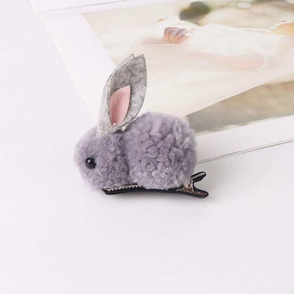 Lurrose 8pcs Rabbit Hair Ties and Bunny Hairpins Elastic Hair Ring Ponytail Holders Barrettes Easter Hair Accessories for Baby Girls - Image 4