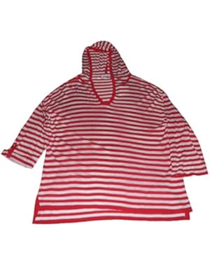 Calvin Klein Womens Long Sleeve Hooded V-Neck Striped Viscose Pink