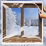 SES.CO Reusable Transparent Indoor Window Insulation Kit,Heavy Duty Weatherproof Insulator for Summer &amp; Winter,48"x63"