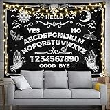 feelacle Ouija Board Tapestry Tarot Tapestry Black