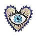 3 Pcs Love Large Sequin Heart Evil Eyes Patches No Glue Cartoon Motif Applique Embroidery Garment Patch Sewing on for Clothes Kids T Shirt Jeans DIY Crafts (Color 2)