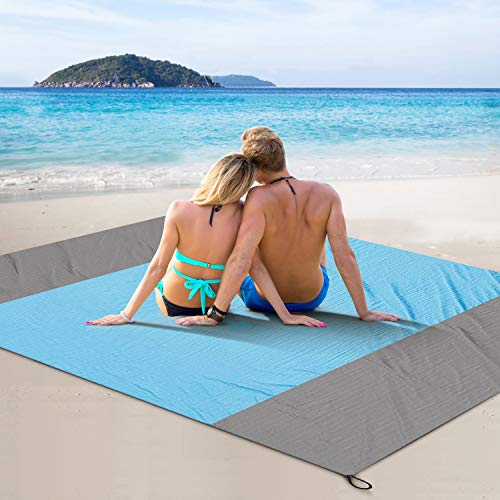 FYLINA Sandfree Beach Blanket Lightweight - Oversized Waterproof Blanket Mat 7'x9' - Quick Drying Heat Resistant Outdoor Picnic Beach Mat - Thumbnail 7