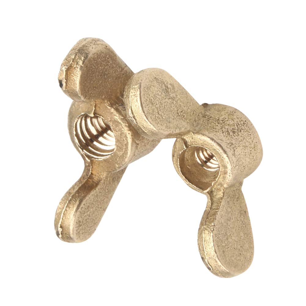 Yudesun 5Pcs M10 Wing Nut Fasteners Brass Butterfly Nuts Bolt Hand Twist Screw Cap Components