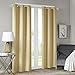 Comfort Spaces Windsor Solid Window Curtain Grommet Top Blackout Room Darkening Panel Pair, 42x84, Yellow
