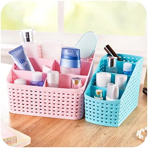 Imitation Rattan Plaited Cosmetics Storage Box Desktop Sundries Classification Storage Case 2 Size-color Random