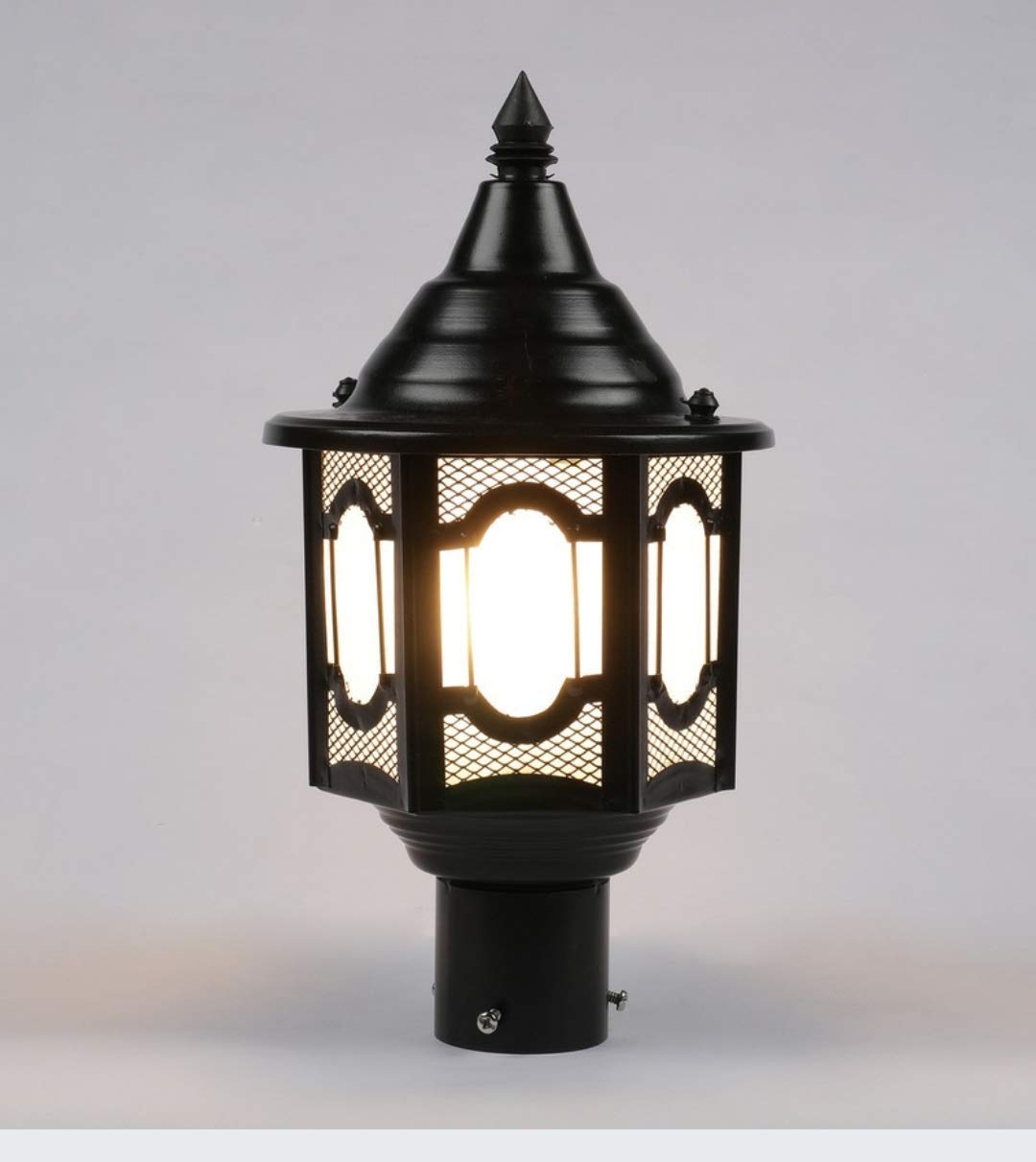 ‎Roshni & Light Gate Post Light,Outdoor Gate Light Flickering Flame Light for Fence, Deck Lamp