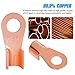 70 PCS Open Barrel Terminals, Icstation Copper Wire Lugs Battery Cable Lugs 10A 20A 30A 40A 50A Current Capacity Wire Crimp Copper Terminal Connerctor