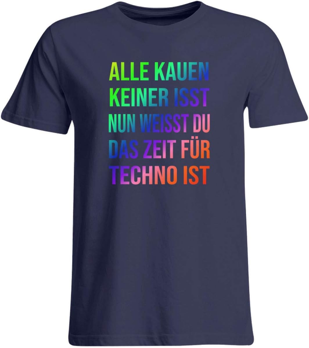 DiSzy Alle Kauen Keiner Isst Techno Party Saying Plus Size Shirt