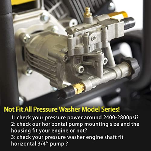 24002800PSI Pressure Washer Replacement Pump, 3/4" Shaft Horizontal