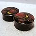 Pair - Masquerade Glass Essential Oil Ear Plugs Organic Handmade Ceramic double-flared body jewelry