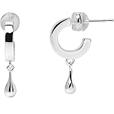 YorzAhar 18K Gold Plated Sterling Silver Posts Heart Charm Hook Earrings for Women | Love Drop Dangle Origin Design Earrings