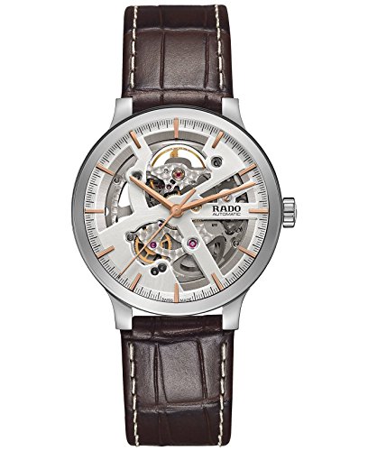 Rado centrix steel automatic brown leather mens watch -…