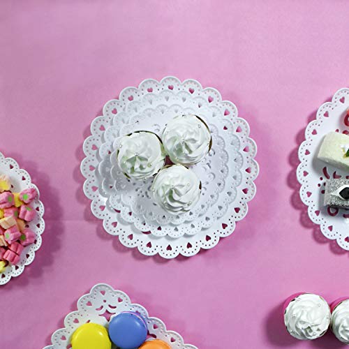 Imillet Two Pack of Three Tier Cake Stand and Fruit Plate Plastic Stand of White for Cakes Desserts Fruits Dried Fruit Candy Buffet Stand for Wedding Home Holiday Birthday Party (small)